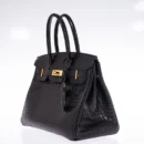 Hermès Birkin 30 Black Matte Alligator Gold Hardware