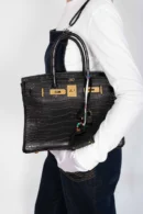 Hermès Birkin 30 Black Matte Alligator Gold Hardware