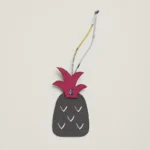 Pineapple and Leaf Charm - Grey
